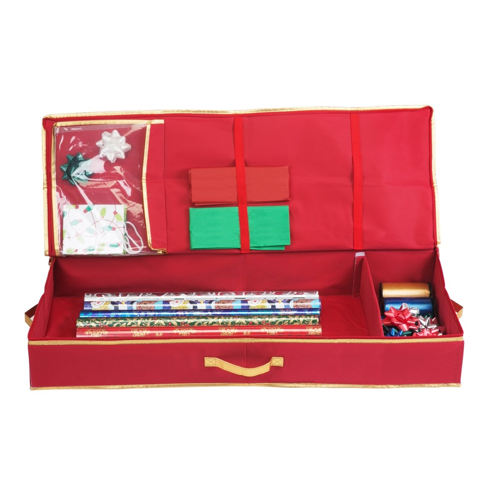 Streamline Gift Wrapping with 40x15.7x5.9 Red Organizer
