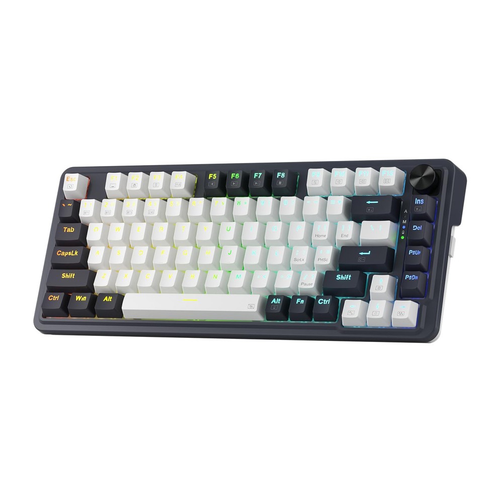 Redragon K673 PRO 75% Wireless Gasket RGB Gaming Keyboard, 3-Modes 81 Keys Co...