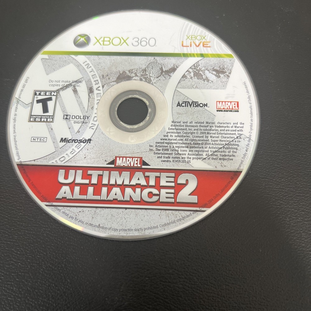 Marvel Ultimate Alliance 2  Microsoft Xbox 360  DISC ONLY