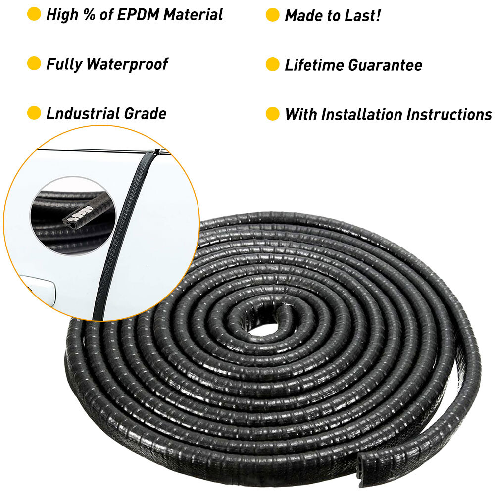 16ft Car Door Edge Trim Molding Strip Rubber Seal Scratch Protector Guard Decor