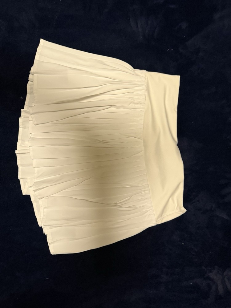 All in Motion Women's White Pleated Tennis Golf Skort Pull-On Elastic L