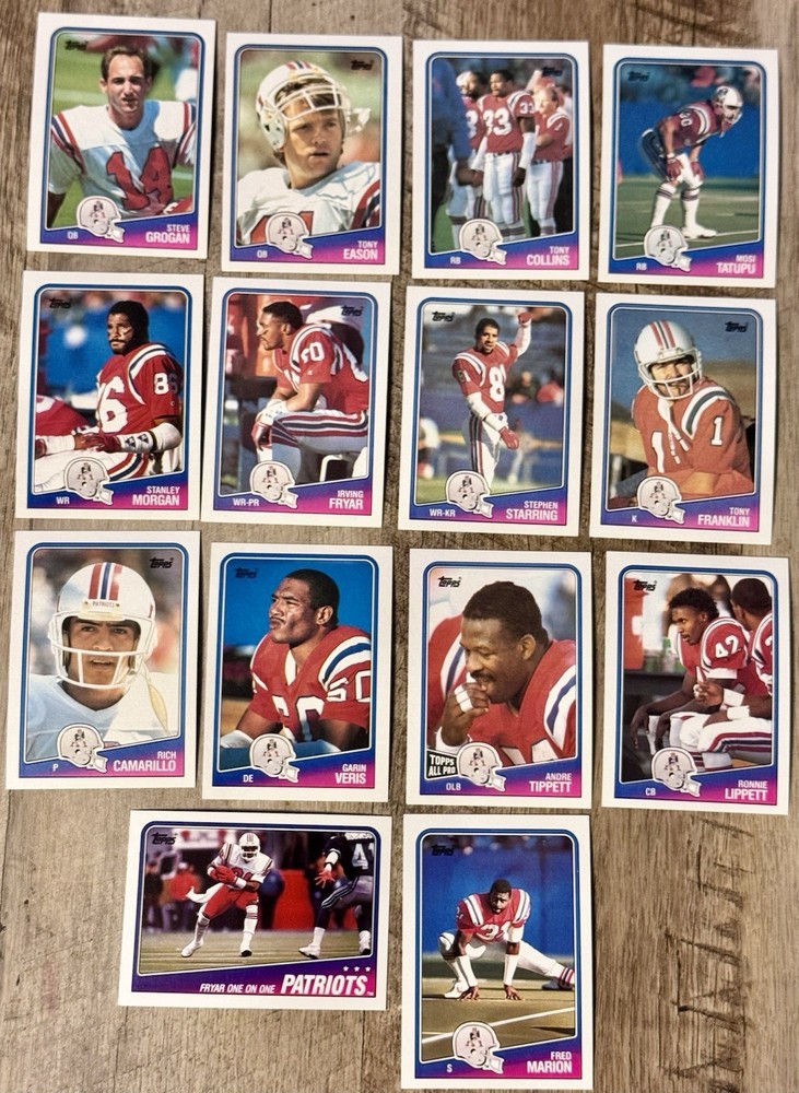 1988 Topps New England Patriots 14-Card Team Set Football-#175-188-Andre Tippett