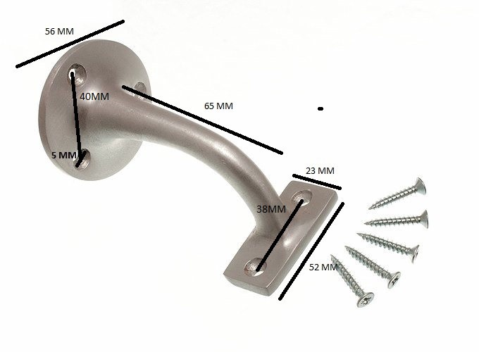 Stair hand rail bracket aluminium saa 3 inch & screws Qty. pack of 24