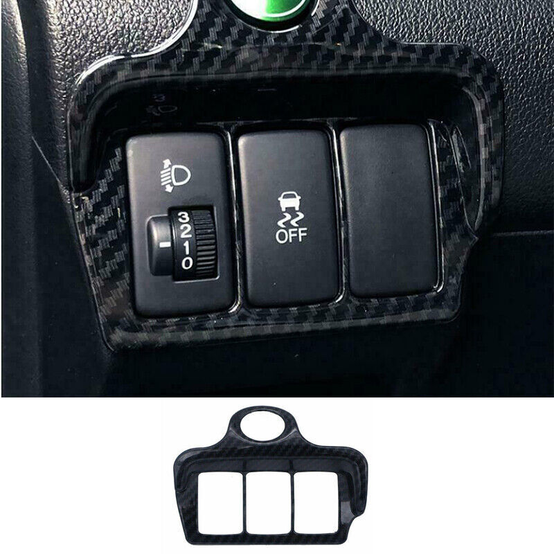 Carbon Look Headlight Button Frame Decor Trim ABS For Honda CRV CR-V 2012-2016