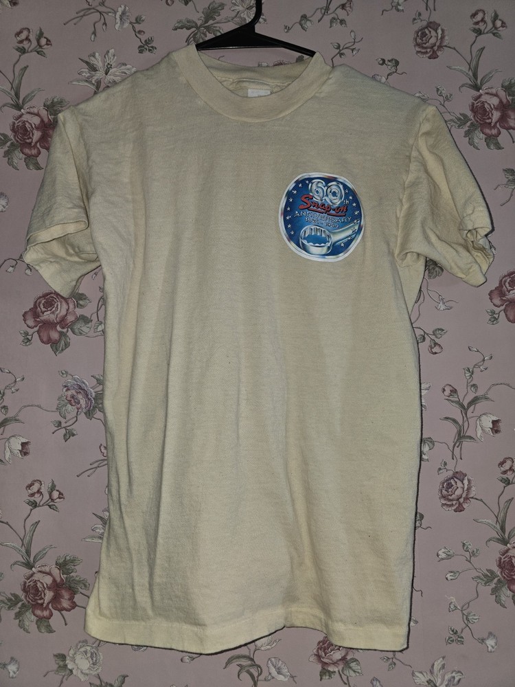 Vintage Snap On Tools 60th Anniversary 1980 Single Stich T-Shirt Beige Sz Medium