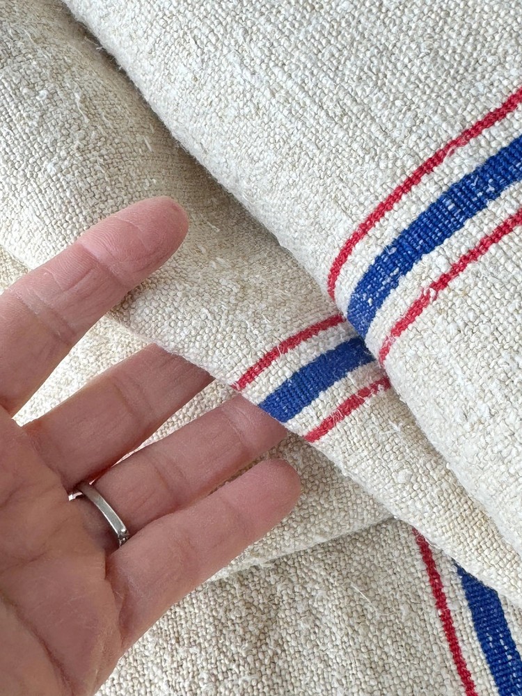 9.25yards Nubby fabric handwoven homespun hemp Grainsack linen organic natural