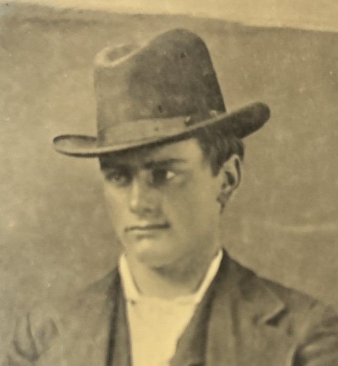 Antique Tin Type Photo Man With Smirky Smile and Cocked Hat