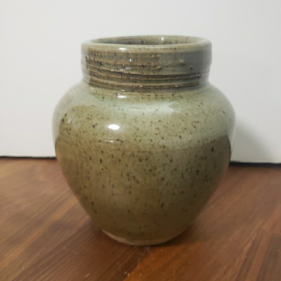 Studio Art Pottery Vase Sage Green Glaze