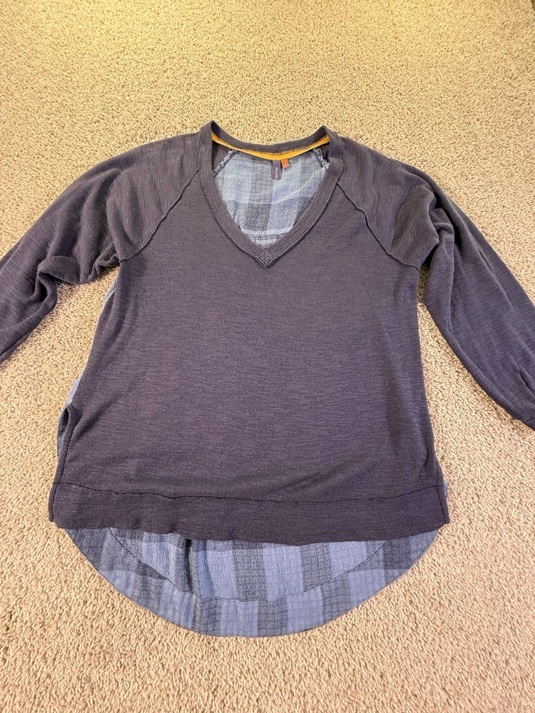 Anthropologie Pilcro Women’s Top Blue High Low Bottom Oversized Small