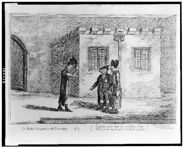Rake's progress,university,number four,Expulsion,son,alma mater,J Gillray,1851