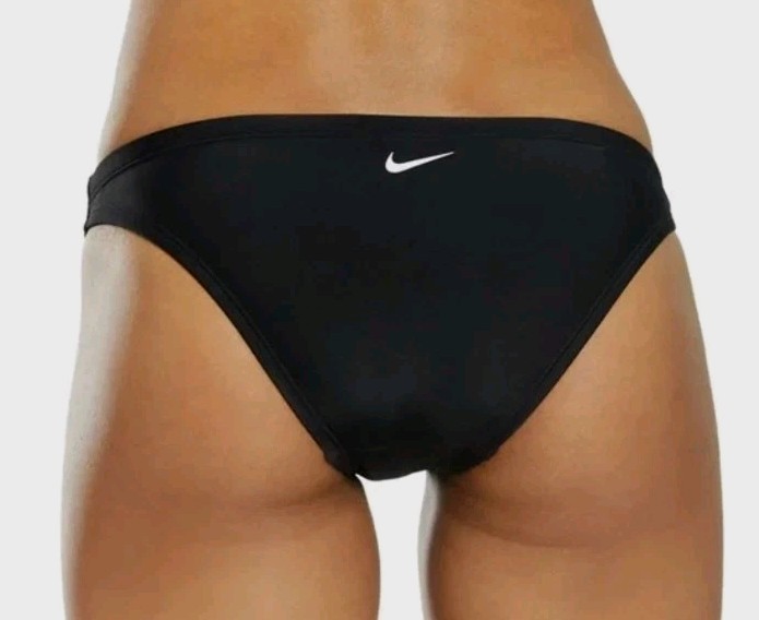 Nike Women's Black Swim Athletic Drawstring Bikini Bottom! Size L