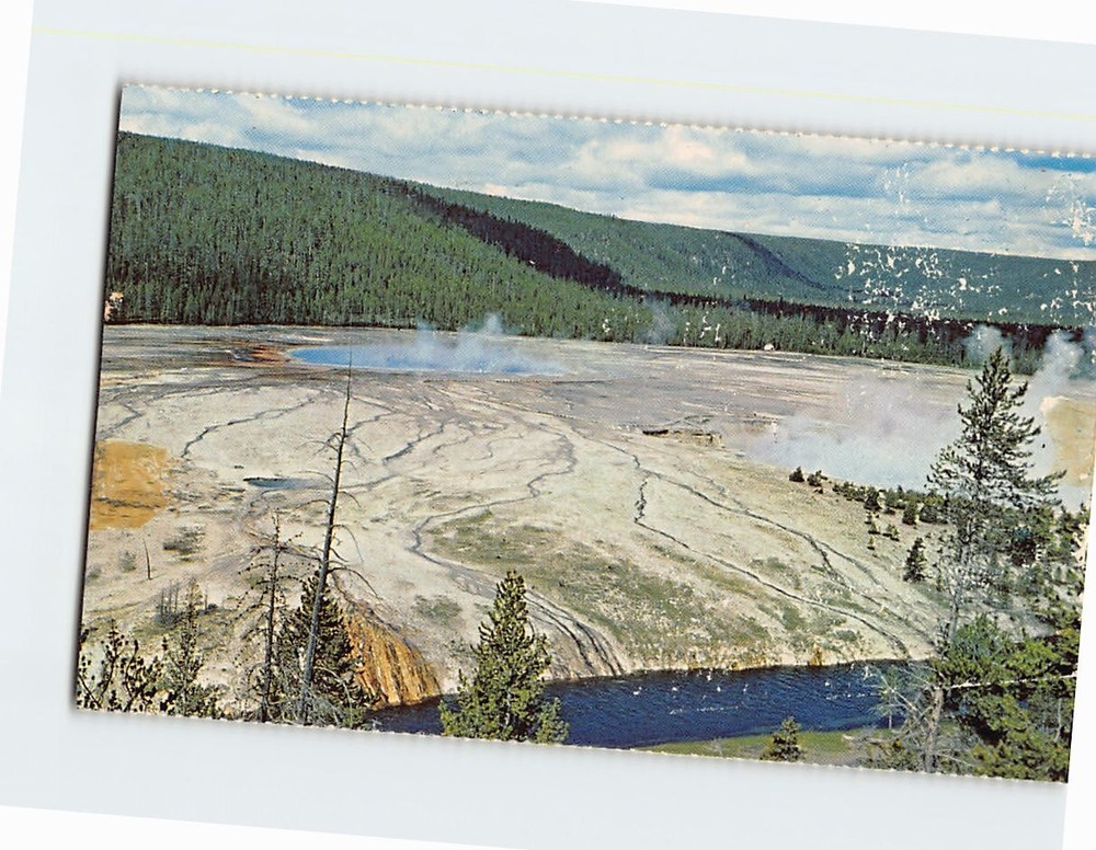 Postcard Grand Prismatic Spring Midway Geyser Basin Wyoming USA