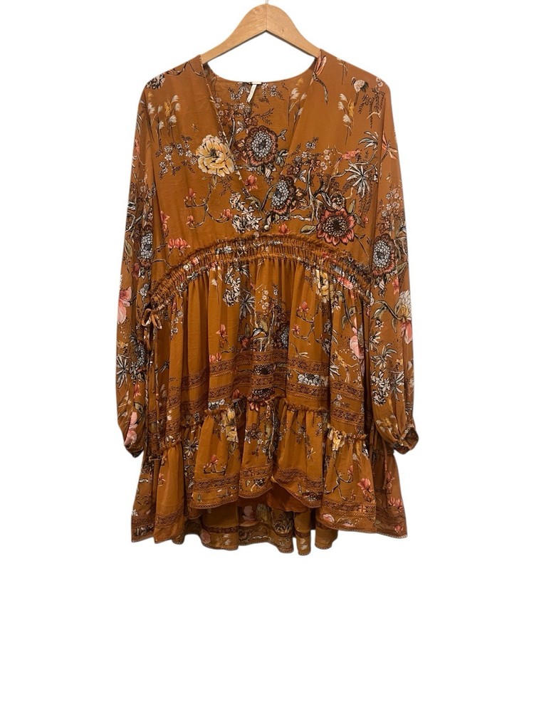 Free People Womens Cherry Blossom Mini Dress Topaz M