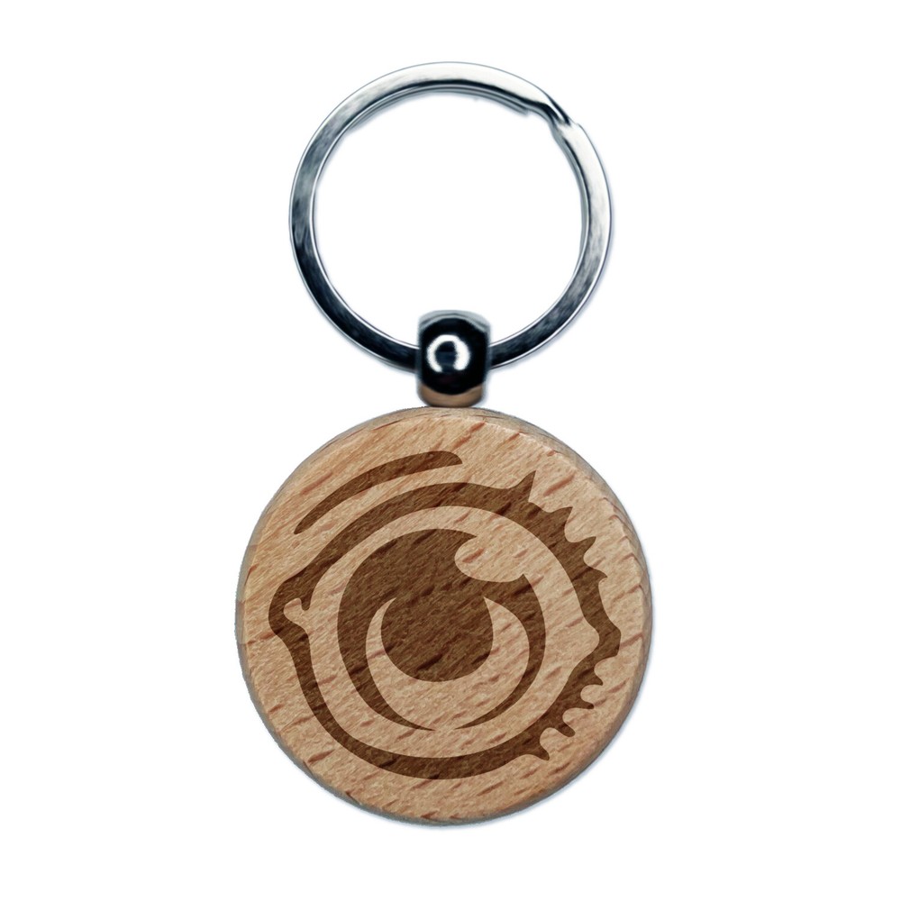 Engraved Wooden Single Eye Keychain with Eyelash Charm  