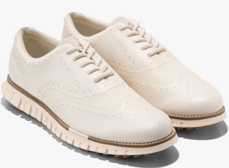 Men's GOLF SHOES Cole Haan Men's ZEROGRAND Remastered Wingtip - IVORY