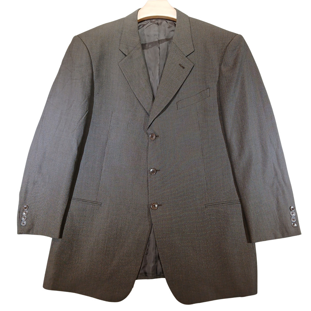Armani Collezioni Mens Birdeye Wool Blazer Sport Coat Made in Italy Brown 46L