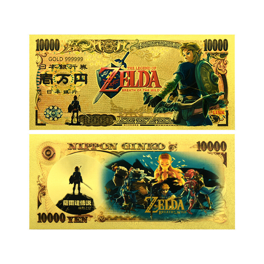 Legend of Zelda Gold Foil 10000 Banknote Classic Game Birthday Collectible Gift  