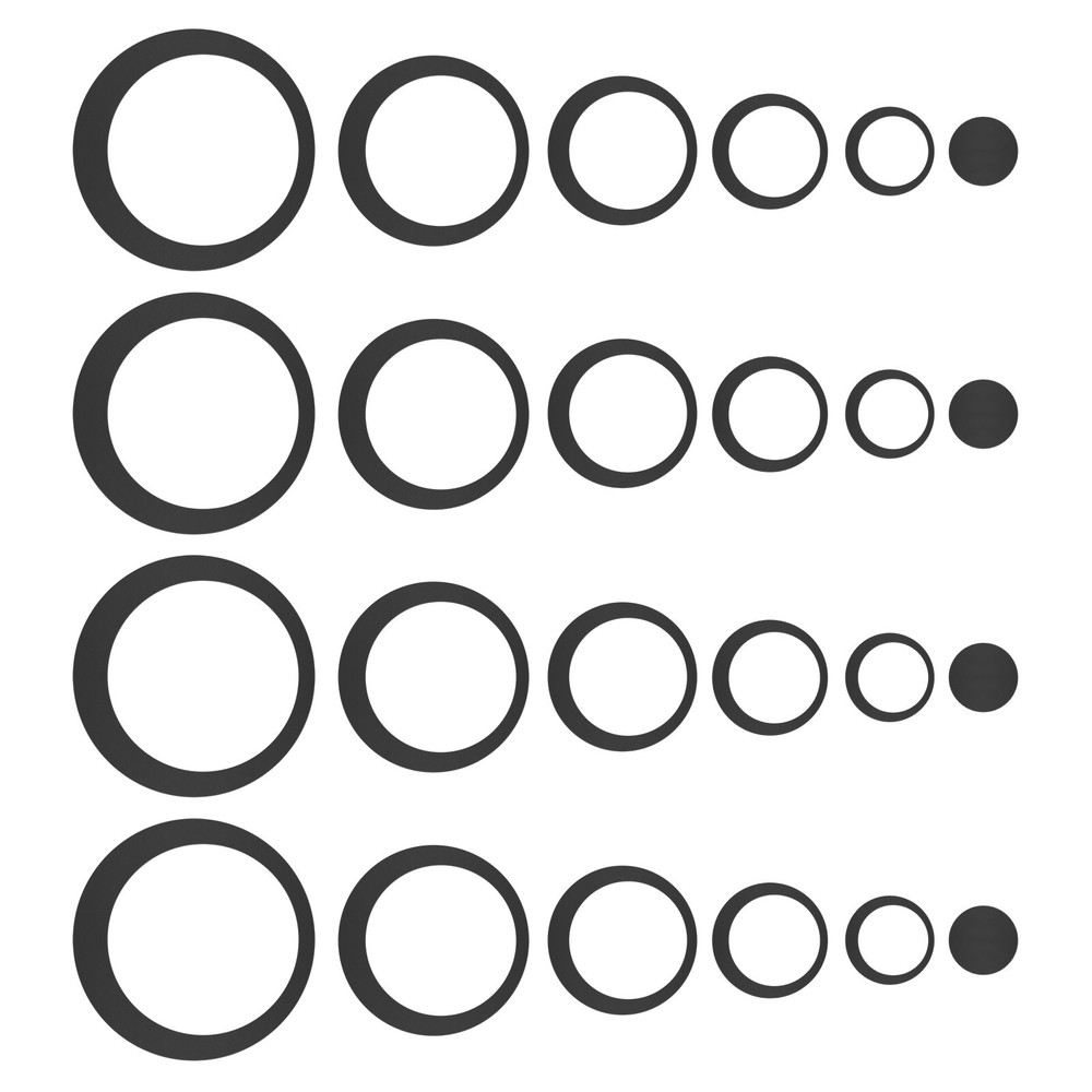 4Set 24Pcs Acrylic Self Adhesive Circle Mirror Wall Sticker Decals, Black