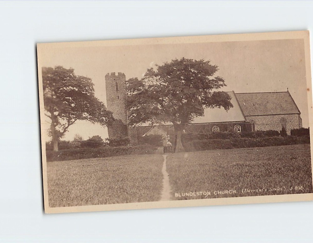 Postcard St. Mary the Virgin Church in Blundeston Suffolk England