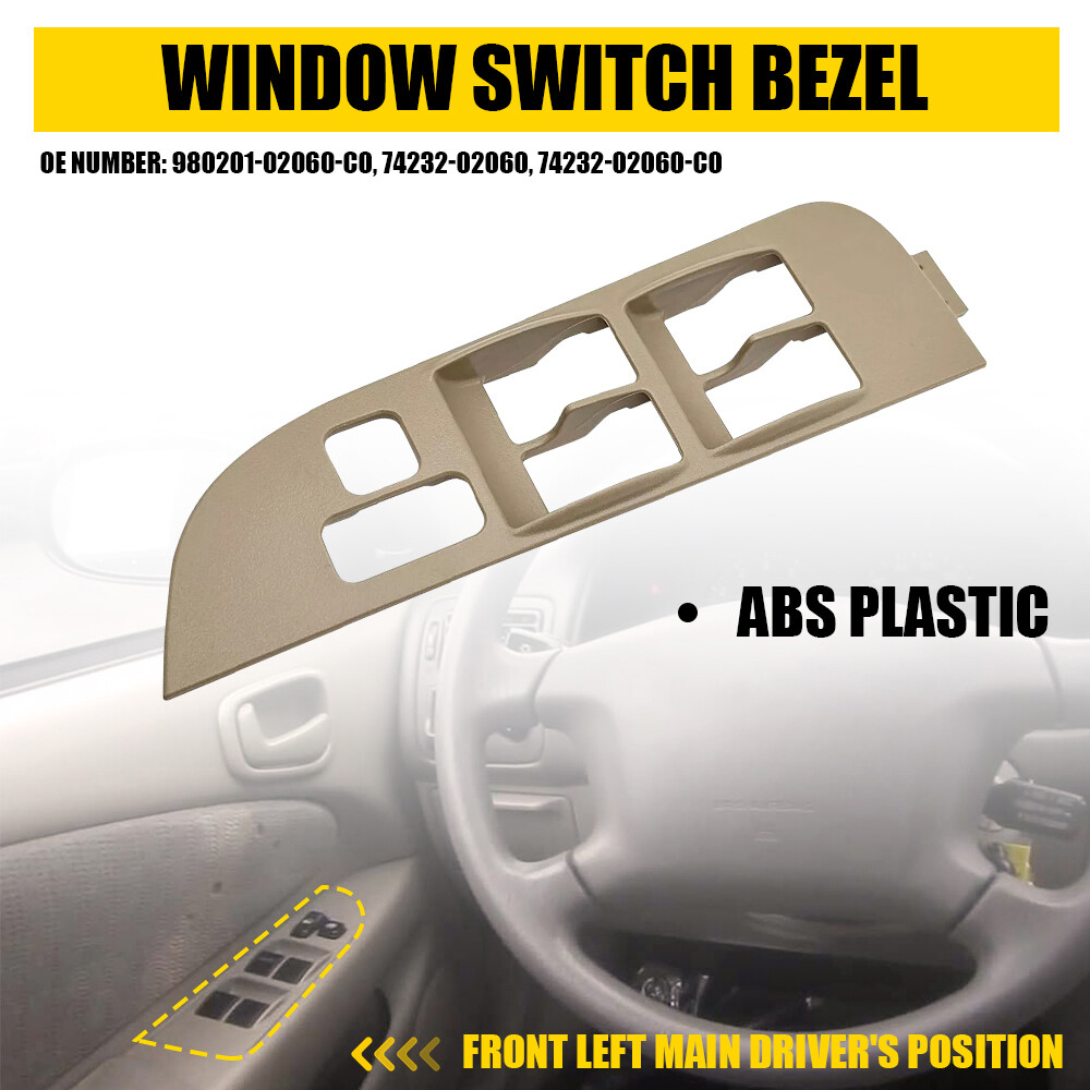 Driver Left Master Power Window Switch Bezel Cover For Toyota Corolla 1998-2002