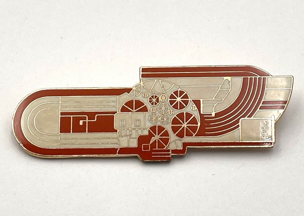 Vintage Enamel Pin Brooch Badge Royal Academy of Arts Eduardo Paolozzi 1984 EP84-image