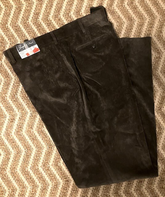 NWT Joseph & Feiss Men's Olive Green Corduroy Pants Size 48 Unhemmed 37