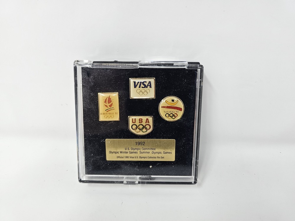 USA Olympics Committee 1992 Collector Pins Set Albertville Barcelona VISA