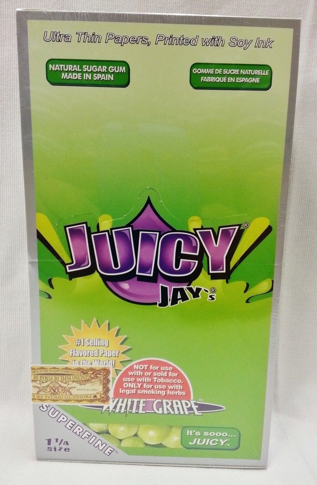 24-Pack Juicy Jay Superfine White Grape 1 1/4 Papers with Free Shipping