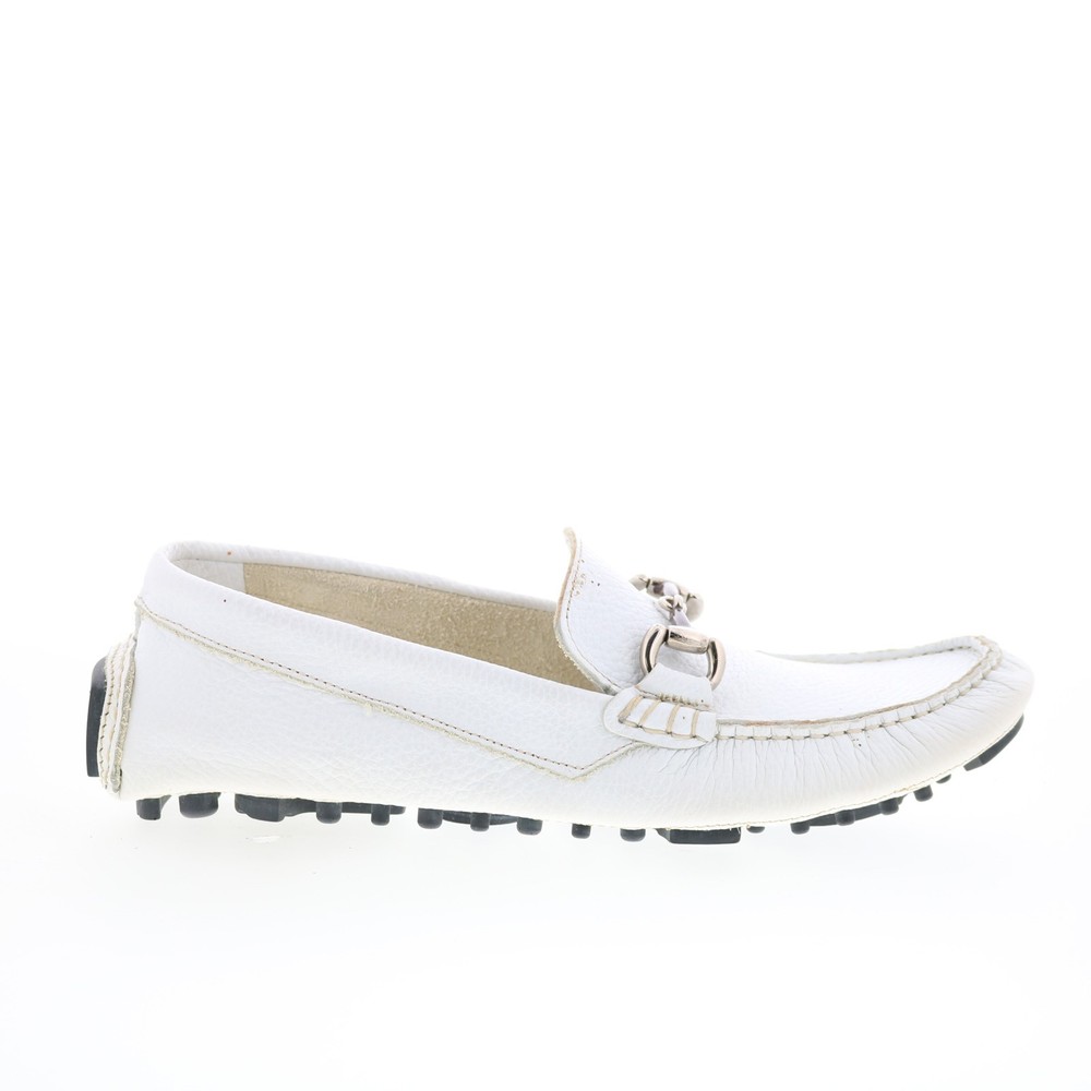 RD Company RD46 Mens White Leather Slip On Loafers & Slip Ons Moccasin Shoes 7