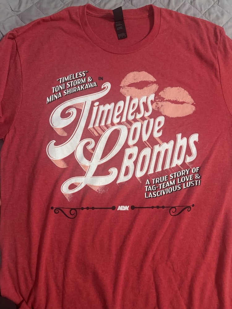 All Elite Crate Toni Storm & Mina Shirakawa Timeless Love Bombs T-Shirt (M) NEW