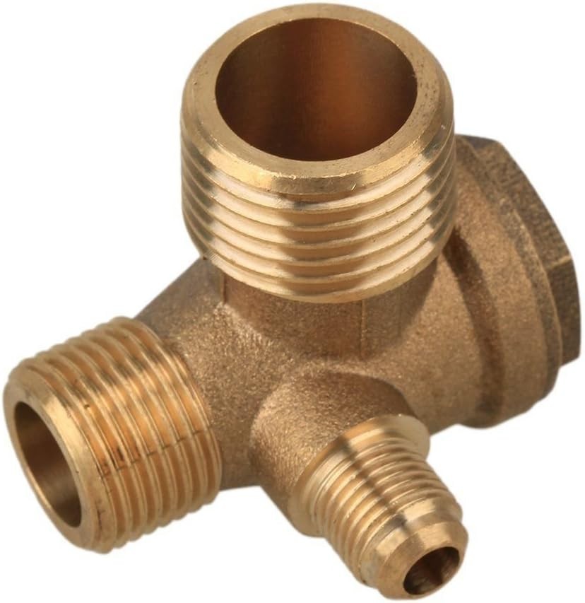 3-Port Brass Male Threaded Air Compressor Check Valve Central Pneumatic Air Comp