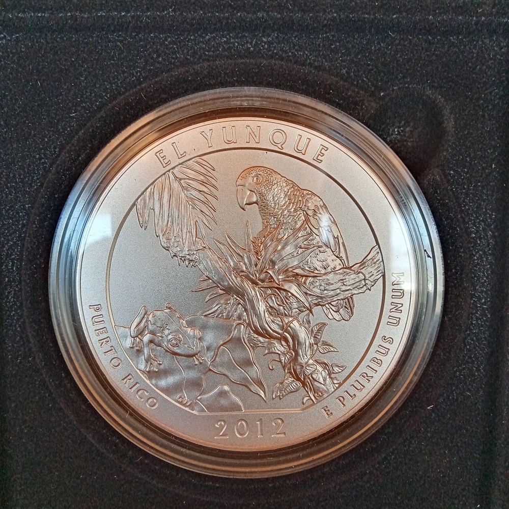 2012 P - El Yunque Nat. Forest - ATB - 5 oz Silver Coin - Mint Box & COA - .999
