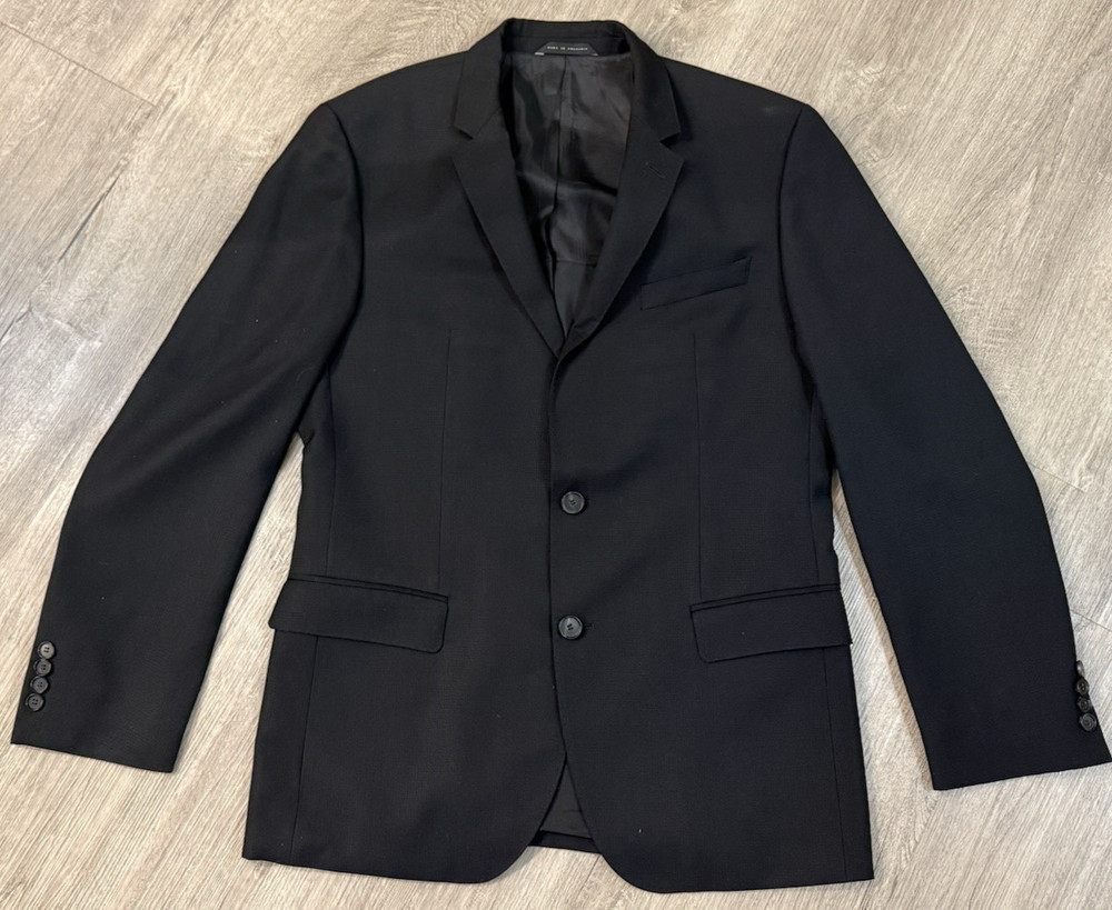 Hugo Boss US 40R/ EU 50 Black Single Breasted Blazer Lanificio Tesse Wool