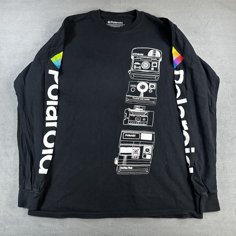 Polaroid Instant Mens S Black Graphic T-Shirt Vintage Difuzed One Step Express