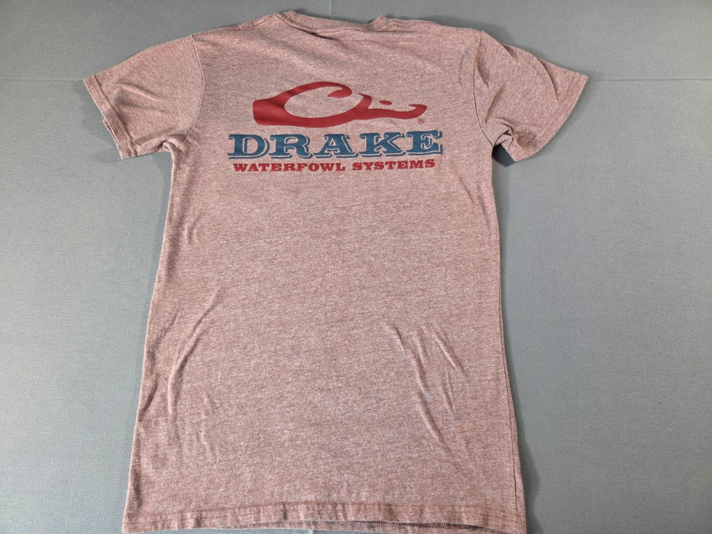 Drake Waterfowl Systems Pocket T Shirt Heather Pink Mens Small