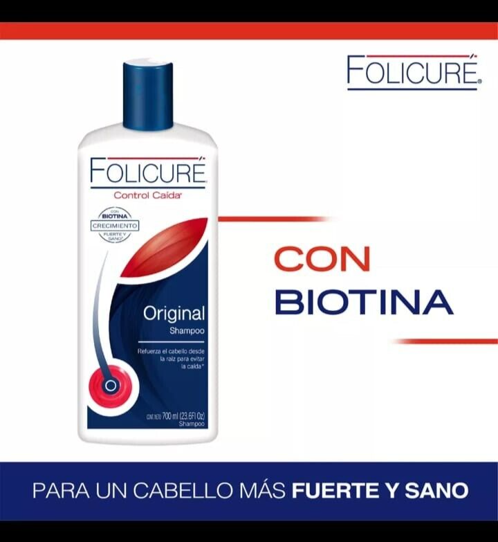 One Large Bottle - FOLICURE ORIGINAL SHAMPOO CONTROL CAIDA - 700ml
