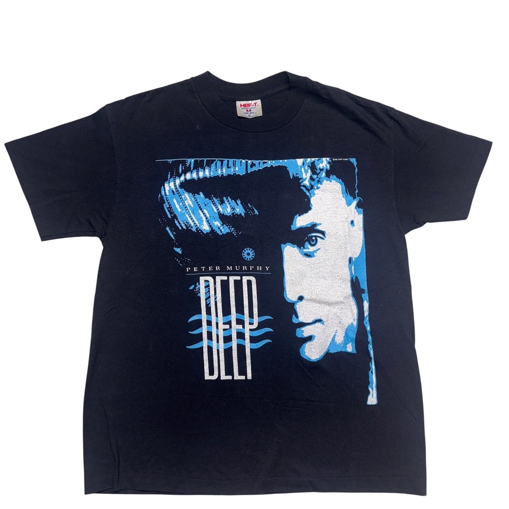 Vintage Peter Murphy T Shirt Medium Black Single Stitch Deep Punk Goth 90s USA