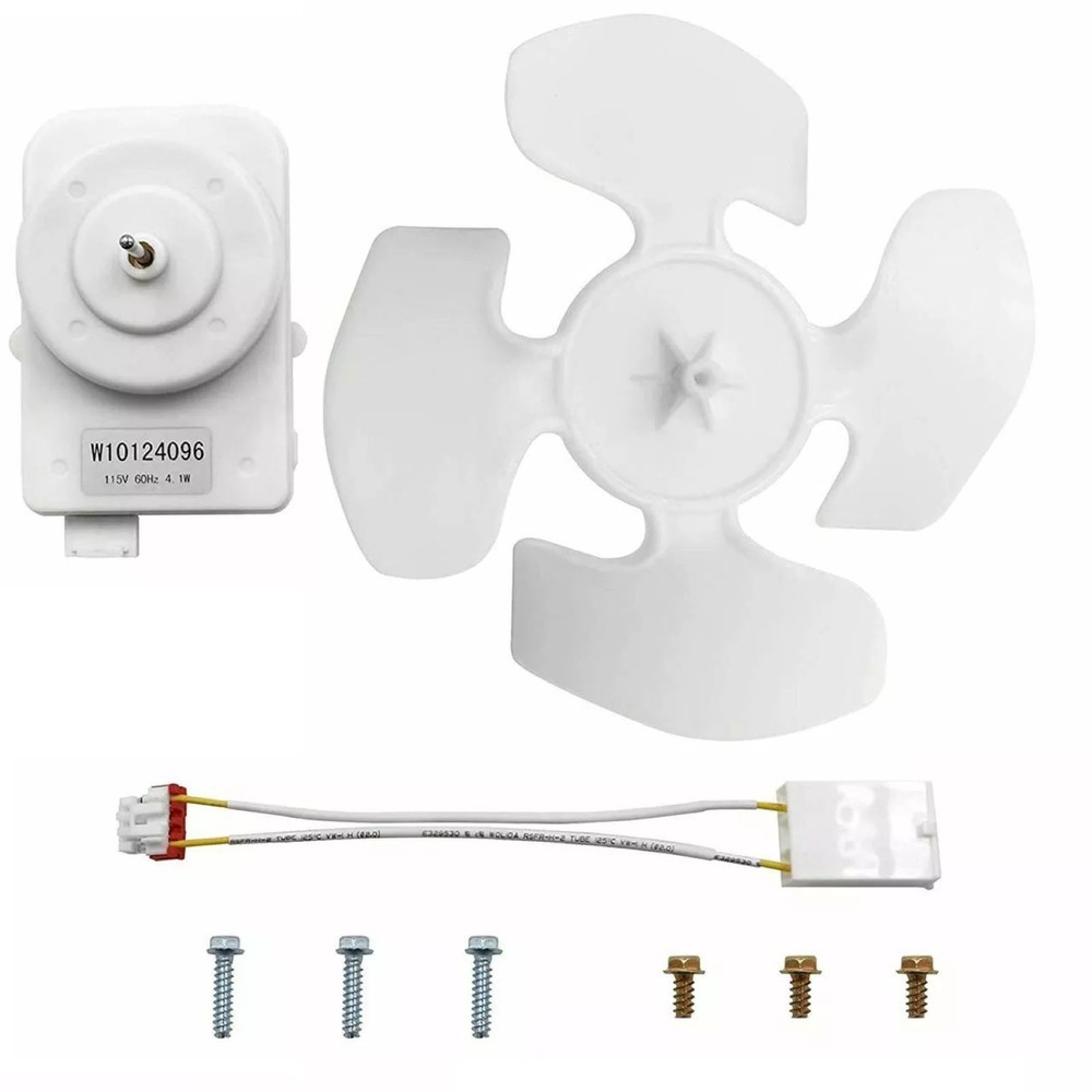 Durable W10124096 Condenser Fan Motor Set for Whirlpool Refrigerator Replacement