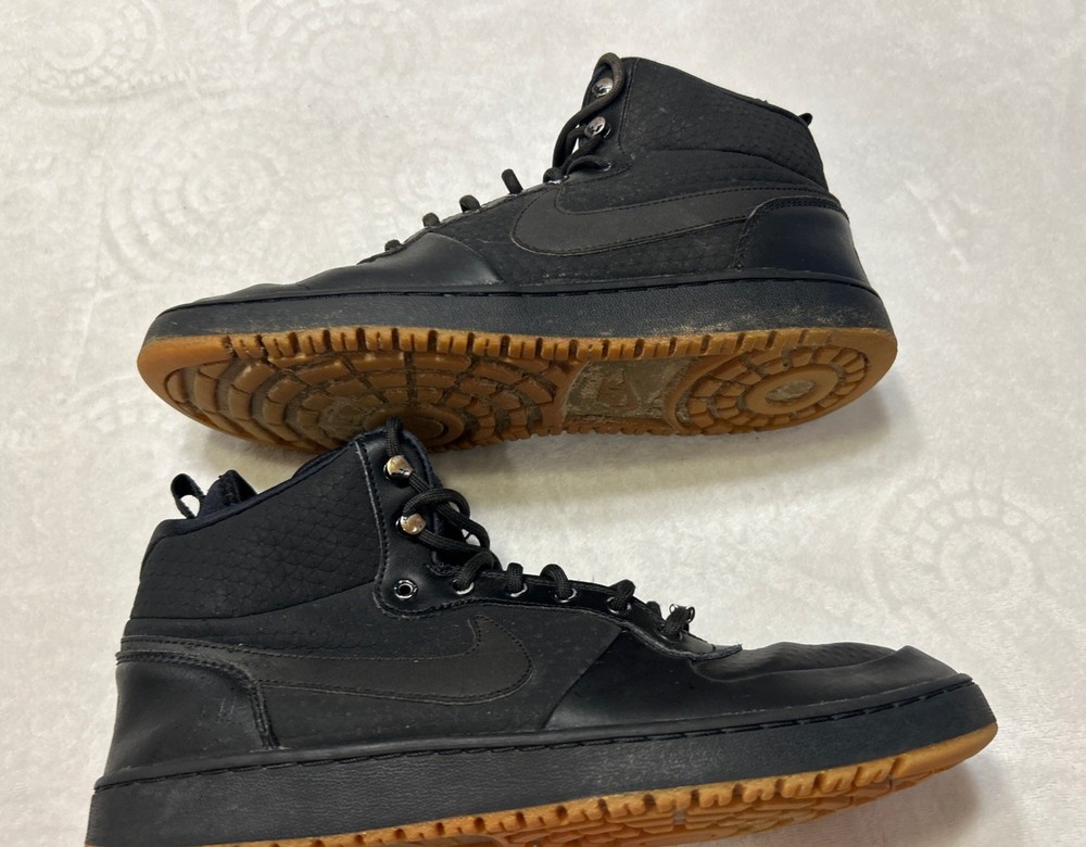 Nike Shoes Mens Size 10.5 Black Ebernon Mid Winter Gum Athletic Leather Sneakers