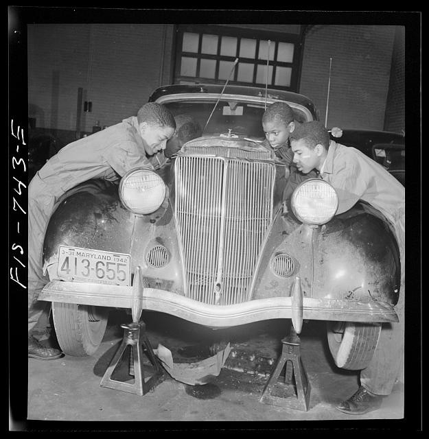 Washington DC Armstrong Technical High School 1942 Car Repair Class Boys