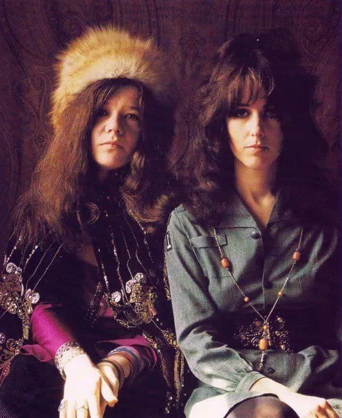 Janis Joplin And Grace Slick Together Black And White 4x6 Picture Celebrity Pri
