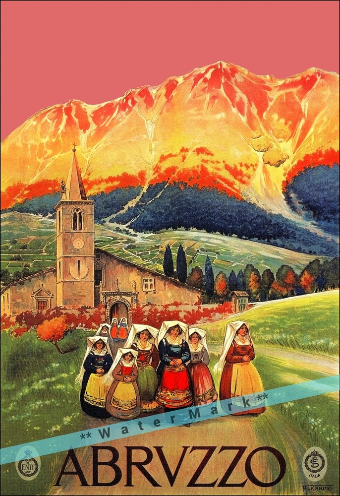 Abruzzo Italy 1926 Adriatic Coast Vintage Poster Print Retro Style Travel Art-image