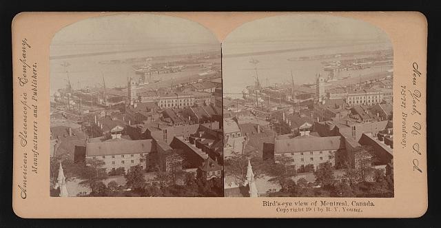 Photo:Montreal Quebec Canada 1901 Bird's Eye View City Harbor Stereoview