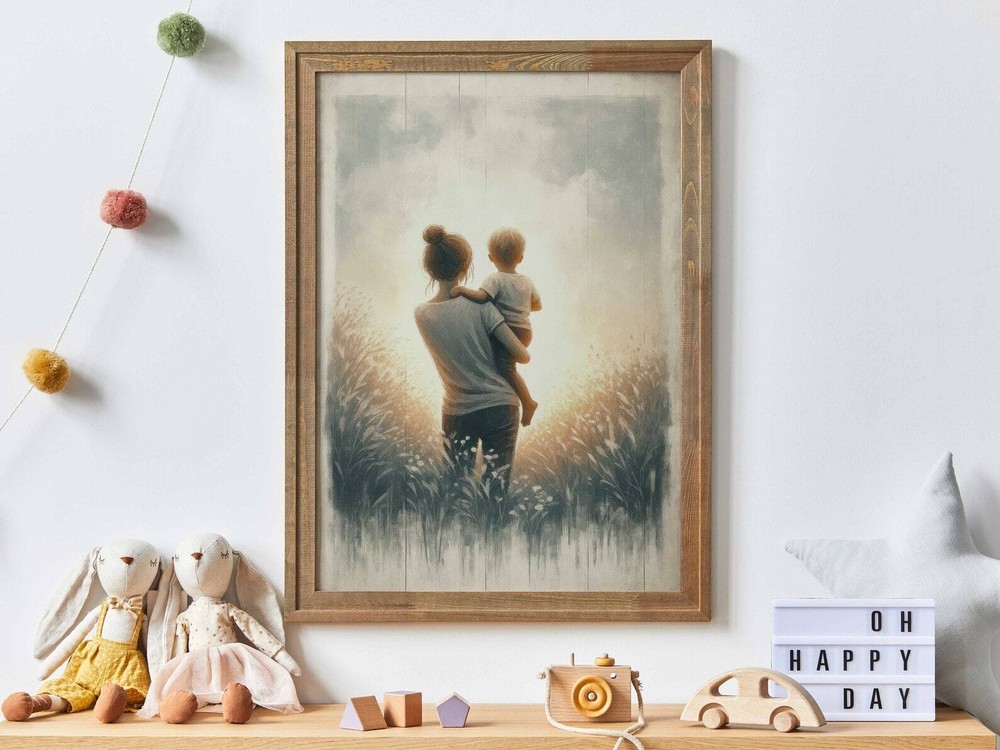 Mother Wall Art Mother And Son Print Gift For Mothers Parent Child Art Print