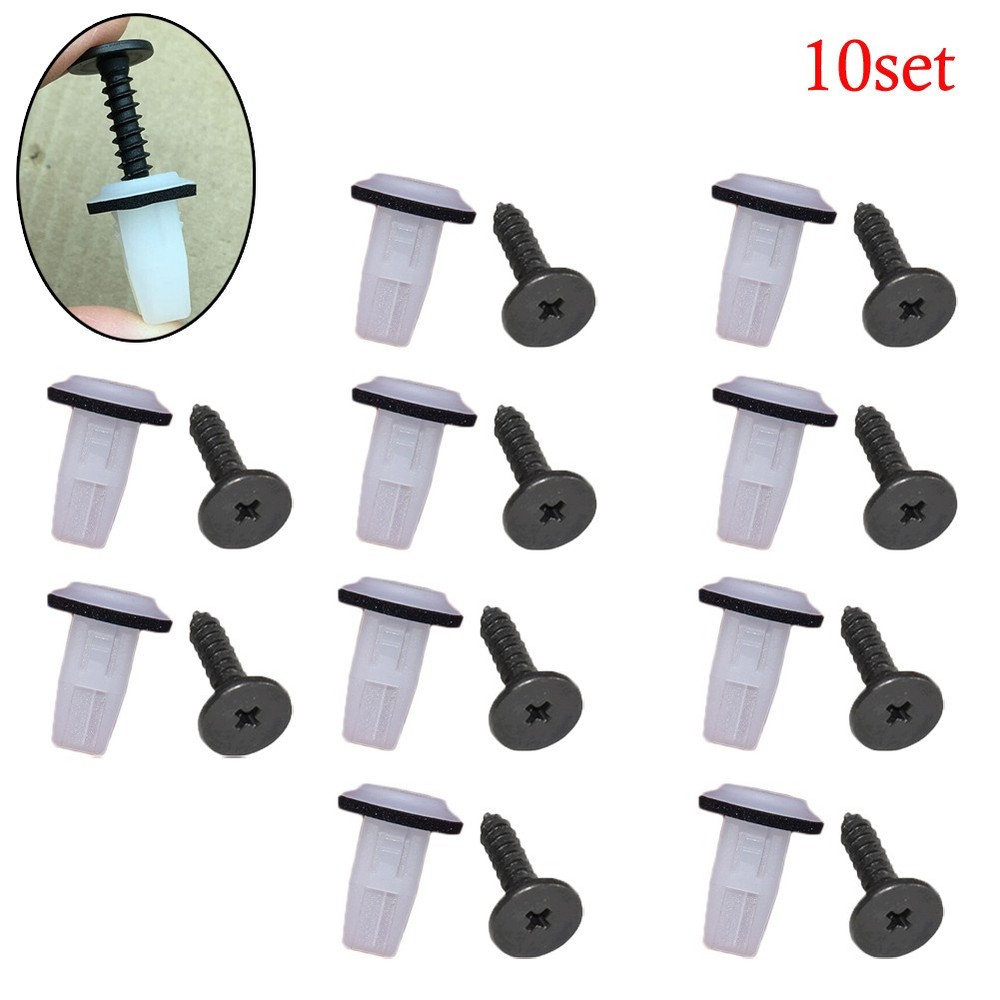 10 Set Car Wheel Arch Mudguard Lining Screw Grommets Clips For Honda Pratical