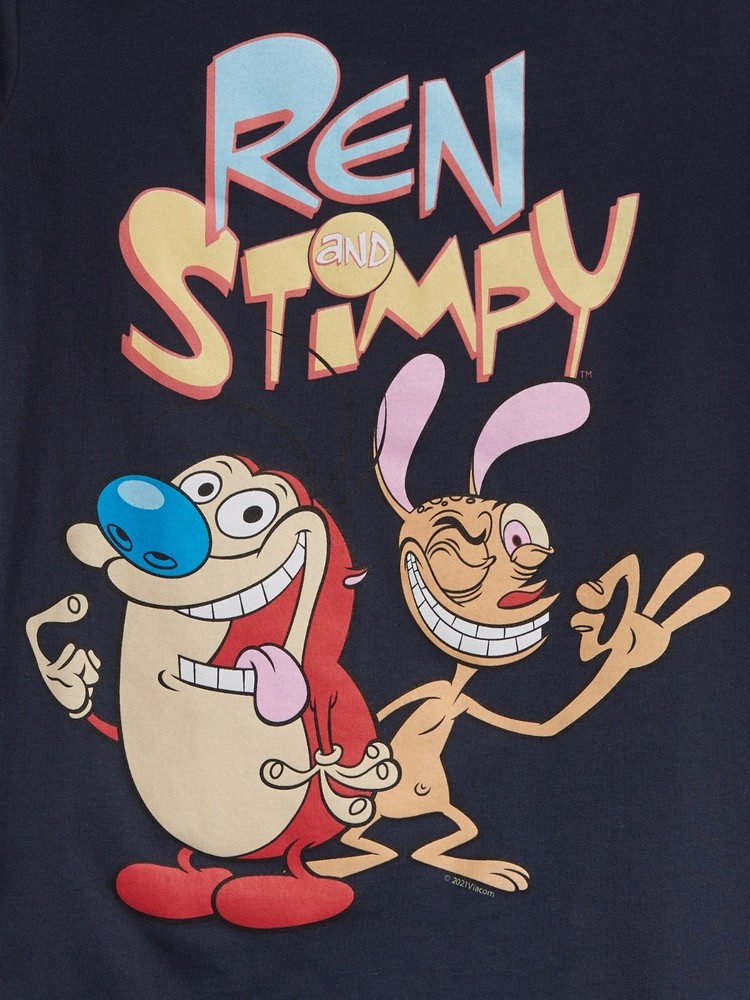 Ren and Stimpy Graphic Recycled T-Shirt Black Unisex S-234XL Shirt