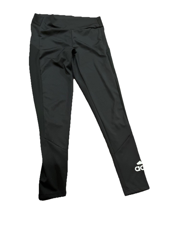 Adidas Womens Primegreen Aeroready Pull-On Leggings Black L Logo Athleisure
