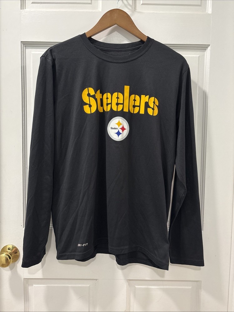 Nike Dri-Fit Men’s Steelers Long Sleeve Athletic Fit Size L Moisture Wicking EUC