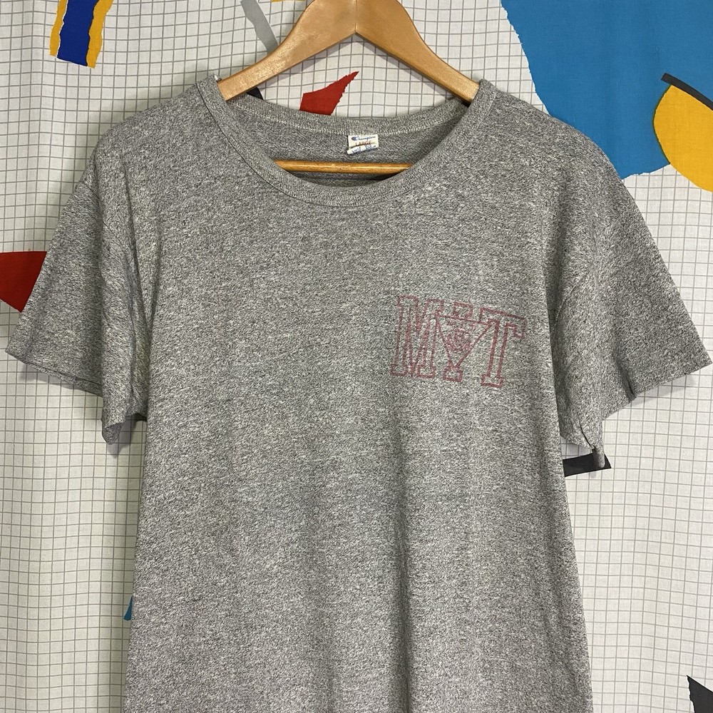 Vintage 80s Champion MIT Tshirt Large Massachusetts Institute Technology Heather