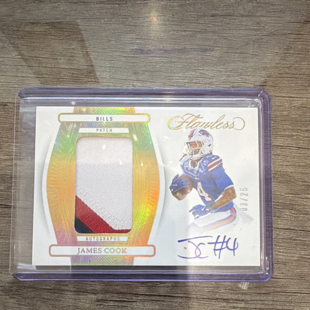 Panini Flawless Football 2024 James Cook Patch Autograph /25 Buffalo Bills NFL